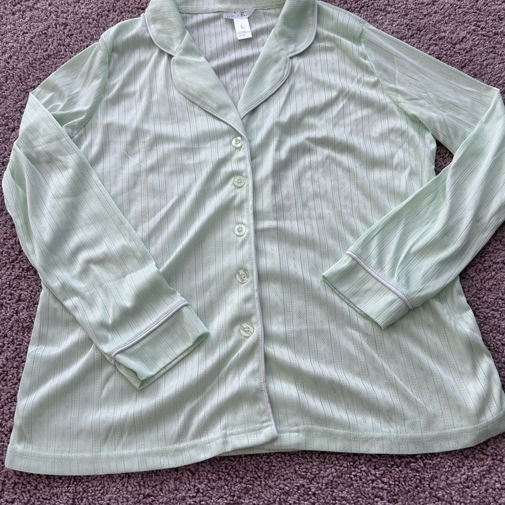 Just Be Women’s Mint Green PJ Set 
Size L - Picture 2 of 9